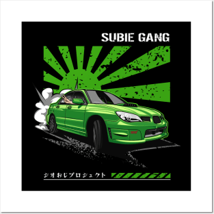 Subie Gang WRX STi (Lowrider Green) Posters and Art